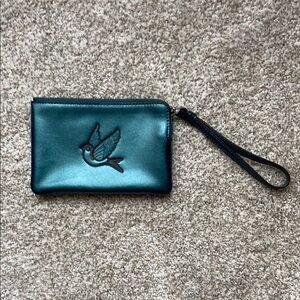 Coach Metallic Teal Wristlet